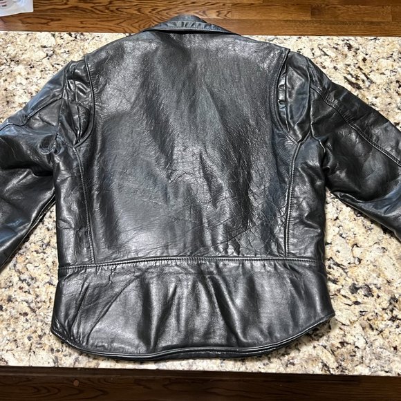 Men's Vintage Leather Jacket- M - 40 R - Picture 4 of 6
